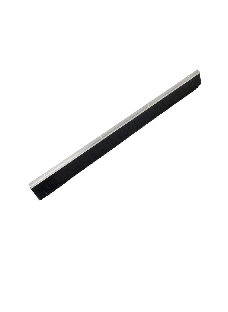 Door Bottom Brush & Rubber Seal with Screw for Exterior/Interior Doors, Insulation Door Seal Sound Proof Under Door Draft Blocker- Keeping Noise Repellent & Dust (90cm, Brush White)  - Image 1