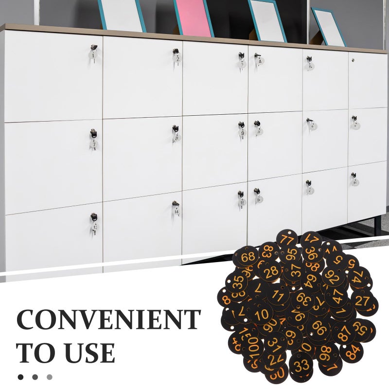 100 Pcs Plastic Key Rings Number Tags with Holes for Locker Storage Office Use - Image 4