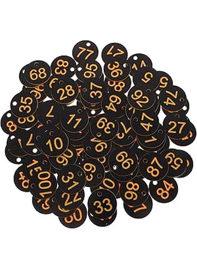 100 Pcs Plastic Key Rings Number Tags with Holes for Locker Storage Office Use - Image 1