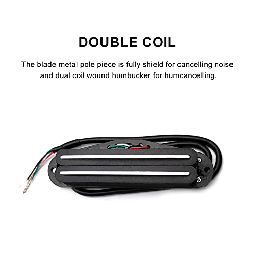 SAPHUE Dual Humbucker Single-Coil-Sized Guitar Humbucker Pickup Fit Fender Strat Squier Tele Electric Guitar (Black) - Image 2