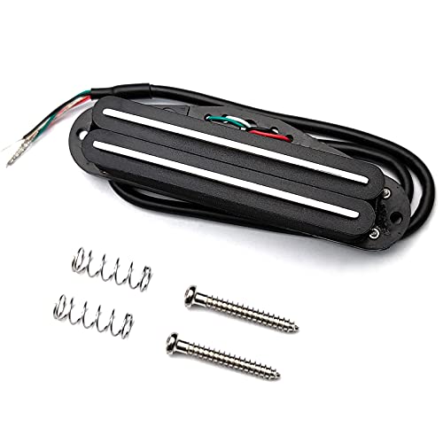 SAPHUE Dual Humbucker Single-Coil-Sized Guitar Humbucker Pickup Fit Fender Strat Squier Tele Electric Guitar (Black) - Image 1