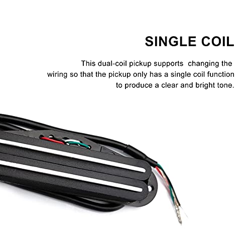 SAPHUE Dual Humbucker Single-Coil-Sized Guitar Humbucker Pickup Fit Fender Strat Squier Tele Electric Guitar (Black) - Image 3