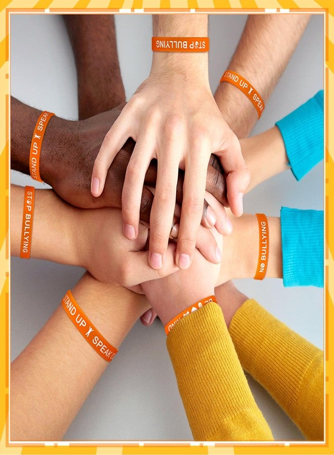 Silipull 200 Pcs Against Bullying Silicone Bracelet Wristbands Bulk Silicone Bands for Anti Bullying Awareness Fundraising, 5 Styles - Image 5