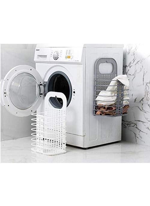 GION GION Wall Mounted Laundry Basket Collapsible Plastic Dirty Laundry Hamper Ditry Clothes Bag Washing Bin Laundry Hamper Bag for Bathroom Bedroom Dirty Clothes  - Image 5