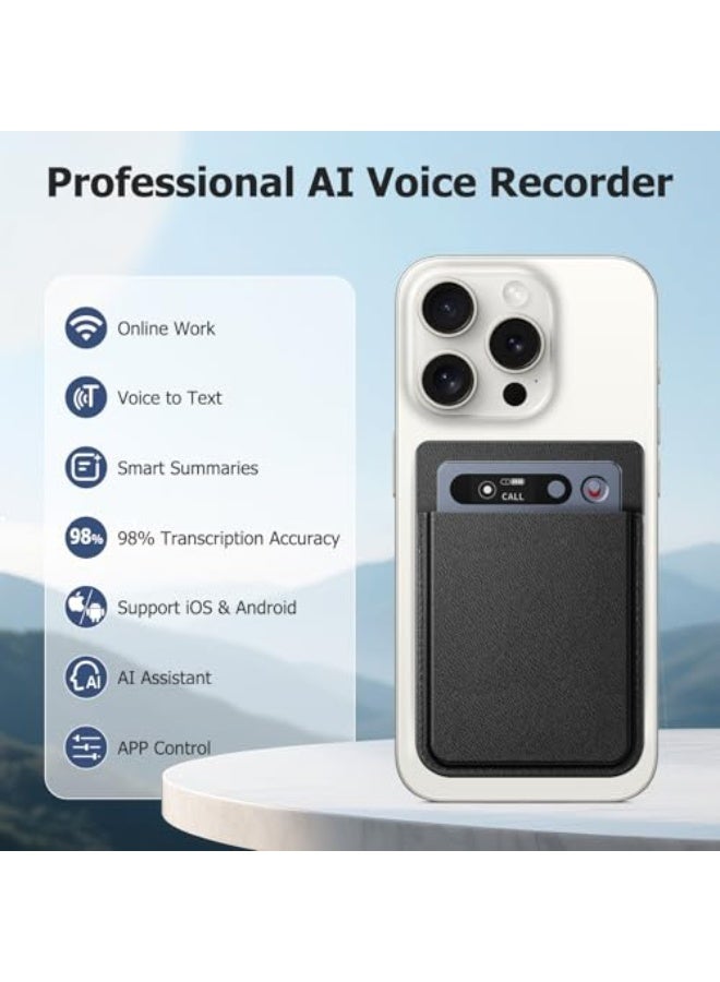 مُسجِّل صوت ذكي يتيح التخزين الذكي والتلخيص للملاحظات بسعة 64 جيجابايت لدعم 134 لغة مع السيطرة عبر التطبيق، آلة تسجيل رقمية محمولة للمحاضرات والاجتماعات. - Image 3