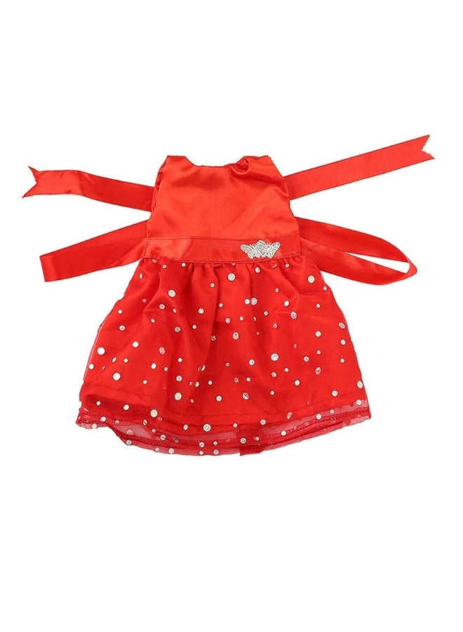 TianBo 18 inch Girl Doll Clothes and Accessories - Beautiful Red Dress with Dots Outfit for 18 Inch Dolls - Image 5