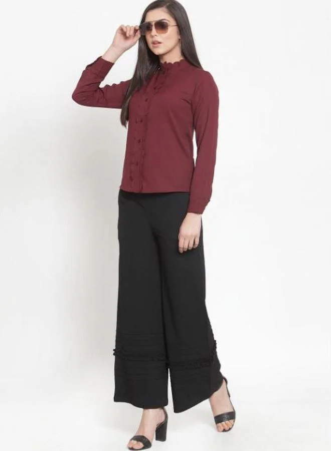 Kassually Kassually Ruffled Detail Wide Leg Palazzos
