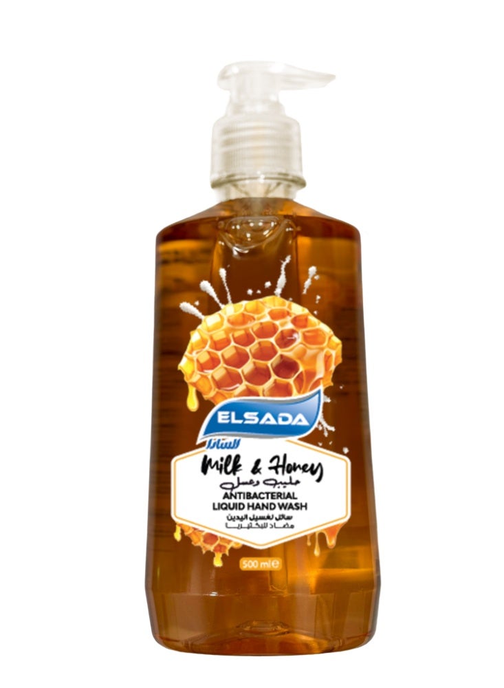 السادا غسول اليدين السائل المضاد للبكتيريا بالحليب والعسل 500 مل