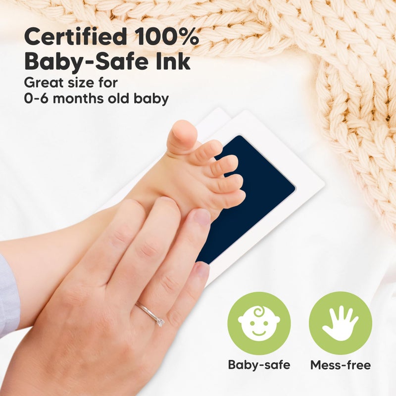 KeaBabies 4-Pack Inkless Baby Hand and Footprint Kit - Mess Free Ink Pad for Newborn Keepsake, Dog Nose & Paw Print Kit, Clean Touch Ink Pad for Halloween Footprints Craft, Ideal New Mom Gifts (Navy) - Image 4