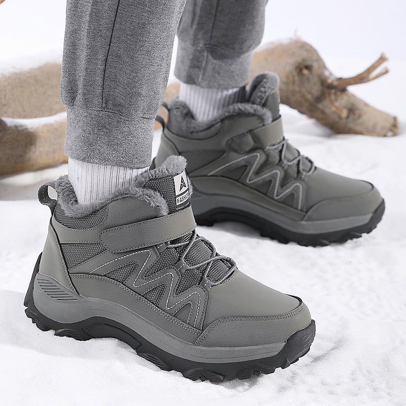 Winter Men'S Cotton Shoes With Fleece Lining, Thickened Large Cotton Women'S Snow Boots, Trade Large Size Outdoor Mid-Top Cotton Shoes - Image 4