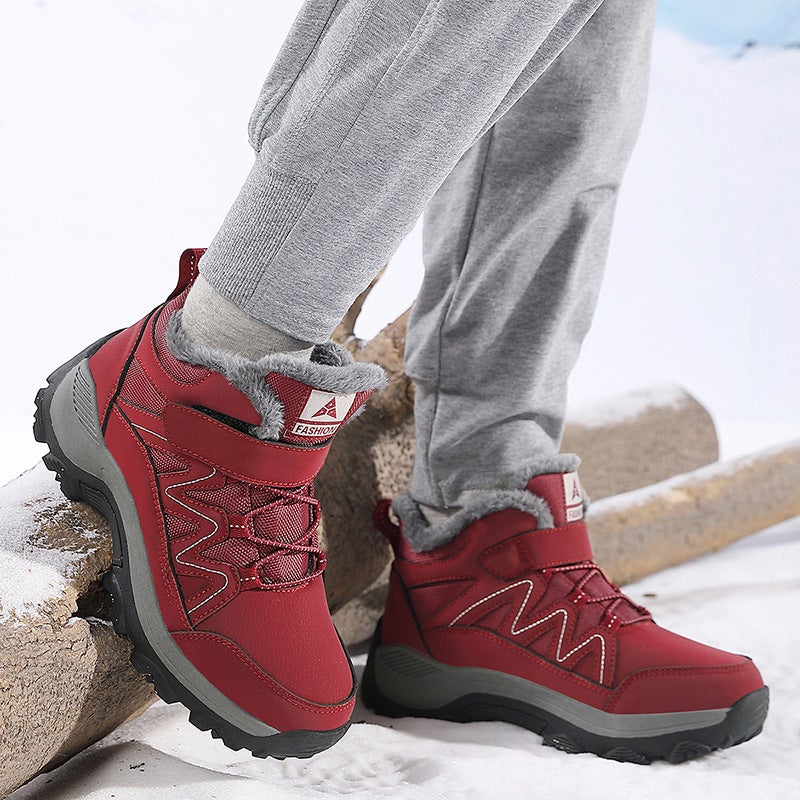 Winter Men'S Cotton Shoes With Fleece Lining, Thickened Large Cotton Women'S Snow Boots, Trade Large Size Outdoor Mid-Top Cotton Shoes - Image 3