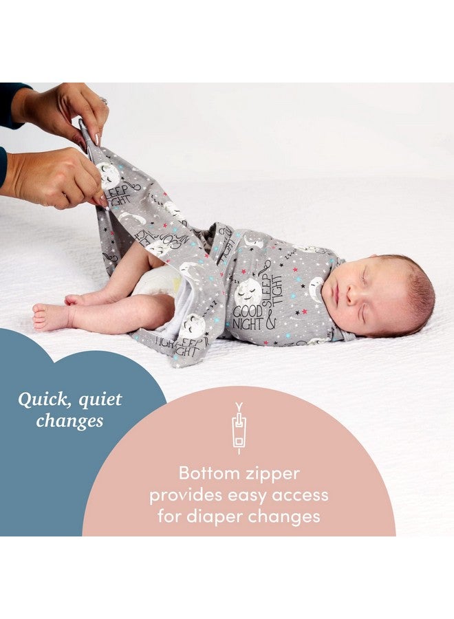 سليبينج بيبي بطانية قماط Zippy Swaddle - بطانية قماط للأطفال بسحاب سفلي مريح - Goodnight Moon - صغيرة/متوسطة - Image 3