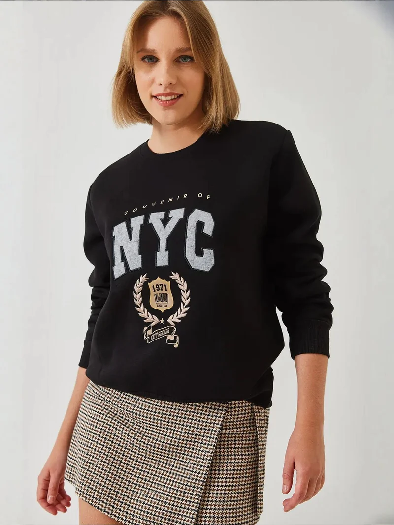 بيانكو لوتشي بلوفر قطن مطرز بياقة دائرية من لوتشي