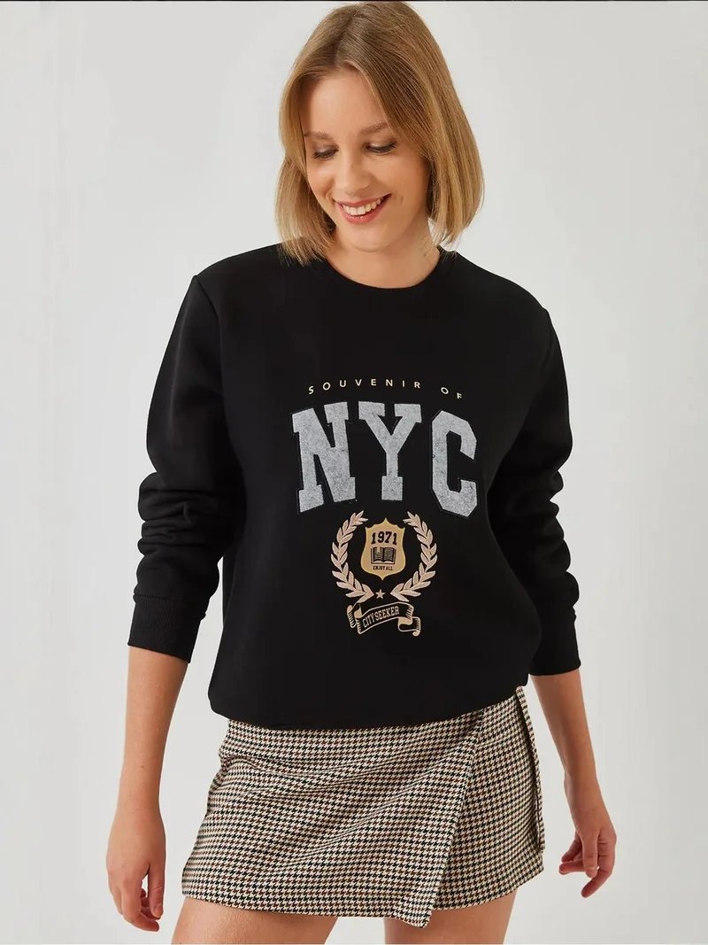 بيانكو لوتشي بلوفر قطن مطرز بياقة دائرية من لوتشي