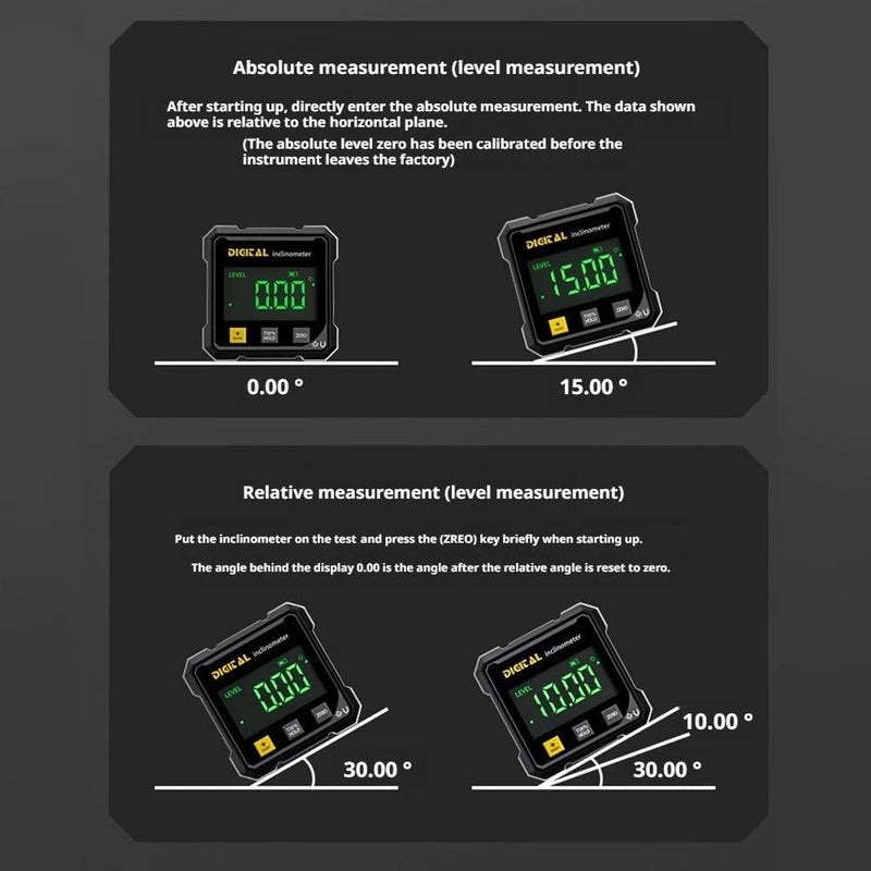 Digital Angle Finder with Electronic Laser, 4-Side Magnetic Angle Gauge, Cube Inclinometer, Table Saw Miter Protractor, Woodworking Measuring Tool, Level Box for Hanging - Image 3