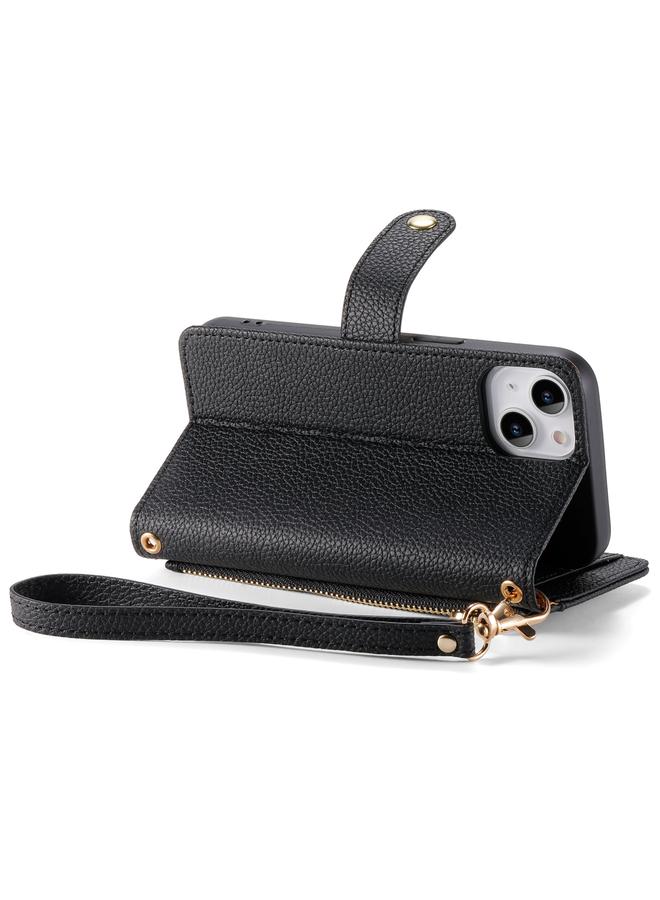 زبون جراب هاتف iPhone 13 Pro Max Love Zipper Lanyard من الجلد - Image 5