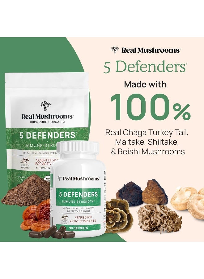 Real Mushrooms Real Mushrooms 5 Defenders Powder - Organic Mushroom Extract - Image 2