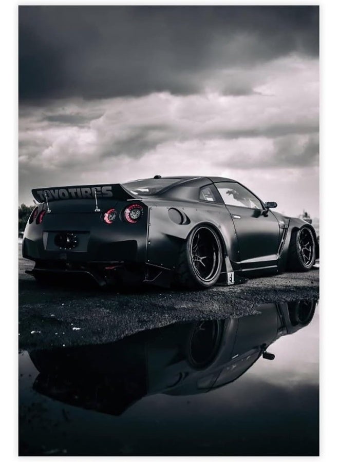 YOLANCH R35 Poster JDM Poster GTR Poster Sports Car Posters Canvas Poster Bedroom Decor Sports Landscape Office Room Decor Gift 12x18inch(30x45cm) Unframe-style