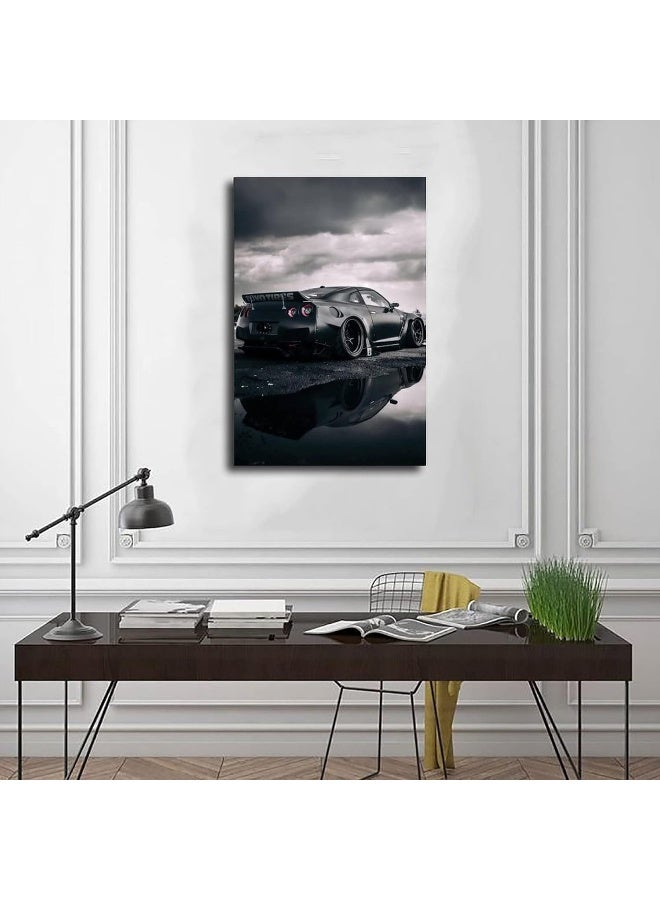 YOLANCH R35 Poster JDM Poster GTR Poster Sports Car Posters Canvas Poster Bedroom Decor Sports Landscape Office Room Decor Gift 12x18inch(30x45cm) Unframe-style