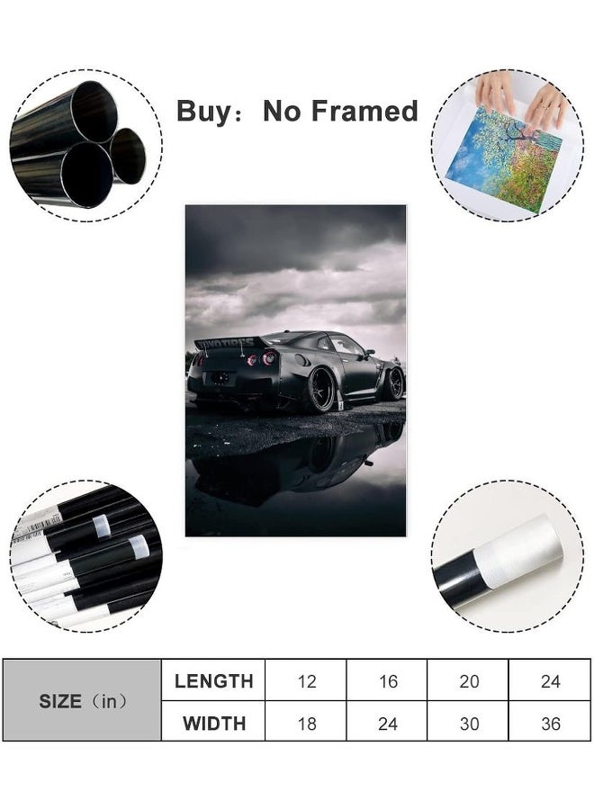 YOLANCH R35 Poster JDM Poster GTR Poster Sports Car Posters Canvas Poster Bedroom Decor Sports Landscape Office Room Decor Gift 12x18inch(30x45cm) Unframe-style