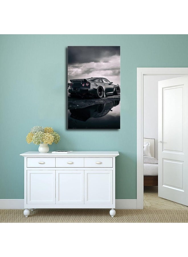 YOLANCH R35 Poster JDM Poster GTR Poster Sports Car Posters Canvas Poster Bedroom Decor Sports Landscape Office Room Decor Gift 12x18inch(30x45cm) Unframe-style