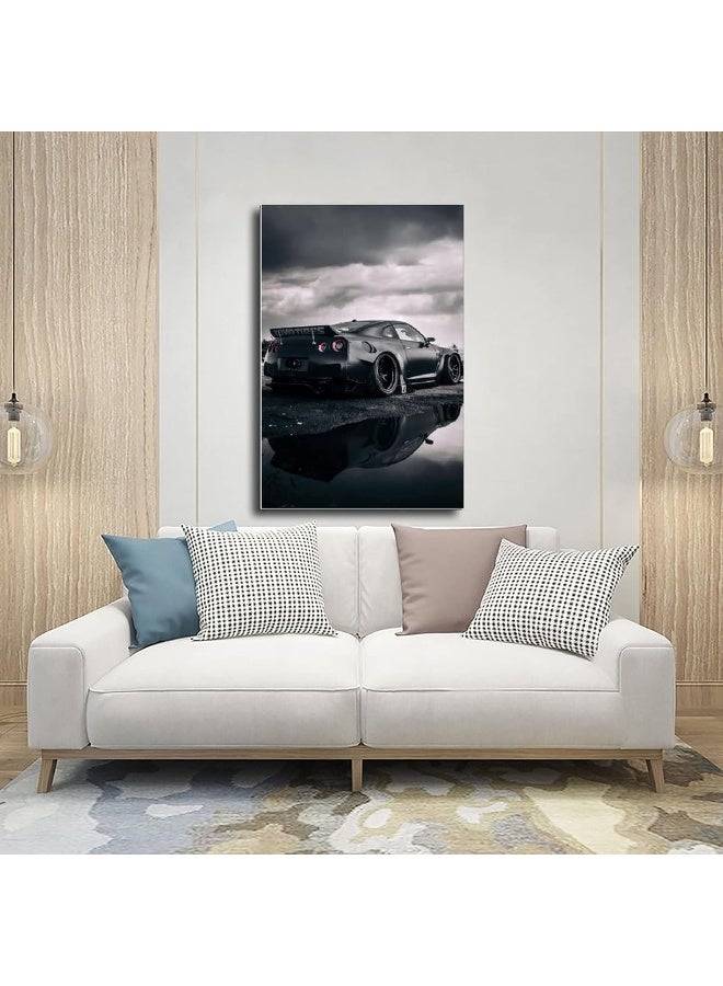 YOLANCH R35 Poster JDM Poster GTR Poster Sports Car Posters Canvas Poster Bedroom Decor Sports Landscape Office Room Decor Gift 12x18inch(30x45cm) Unframe-style