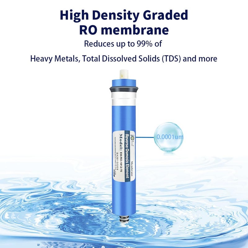 Huining 75Gpd Ro Membrane Ulp1812/2012 Residential Reverse Osmosis Membrane Water Filter Cartrige Replacement For Home Drinking Water Filtration System Household Under Sink Water Purifier 2Pack - Image 4