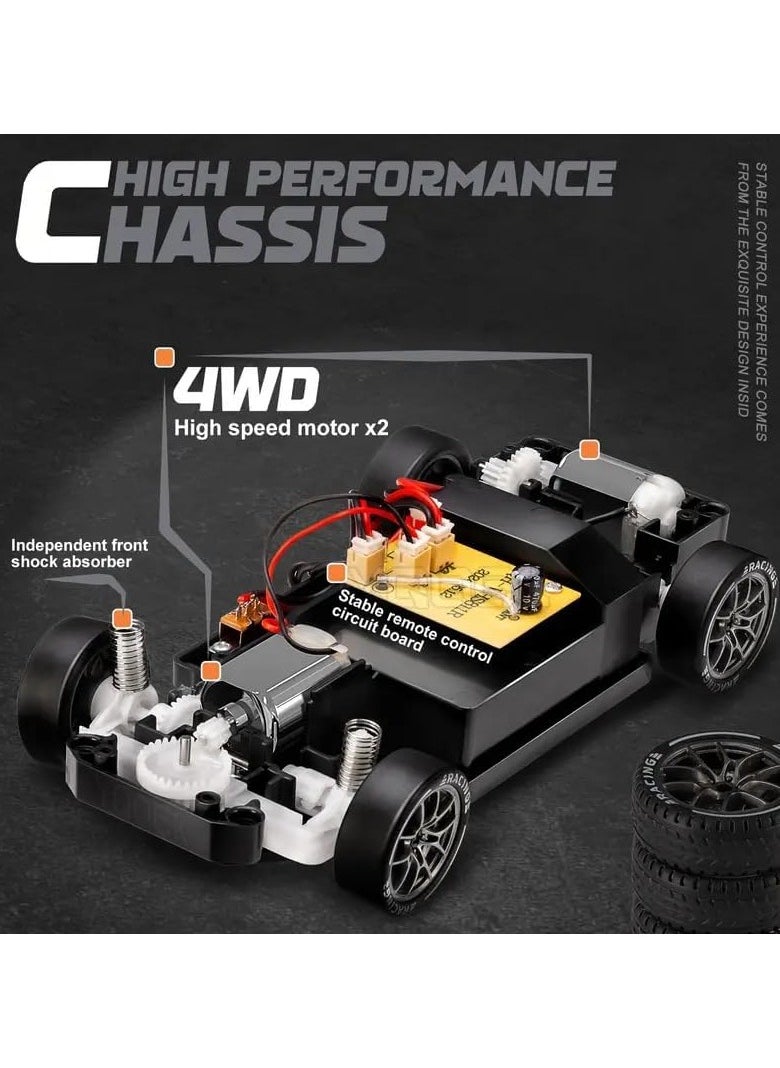Expresso - Expresso 1:24 Scale 4WD RC Drift Car – High-Speed Remote Control Toy with LED Lights, Rechargeable Battery, Extra Tires & Racing Accessories – Ideal Gift for Kids & Adults - Image 1