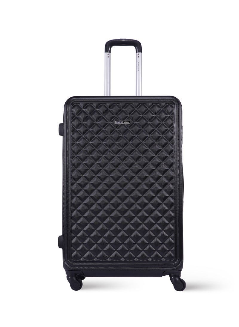 PARAJOHN Retro ABS Hardside Spinner Check In Large Luggage Trolley 28 Inch Black - Image 1