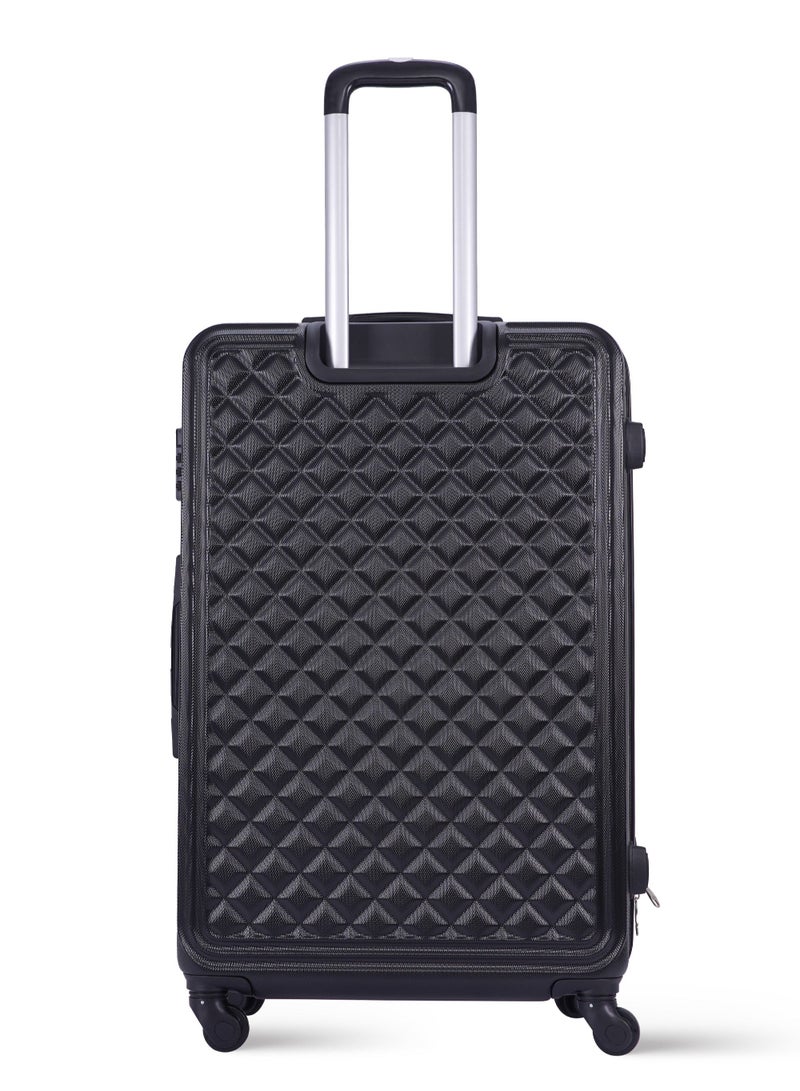 PARAJOHN Retro ABS Hardside Spinner Check In Large Luggage Trolley 28 Inch Black - Image 2