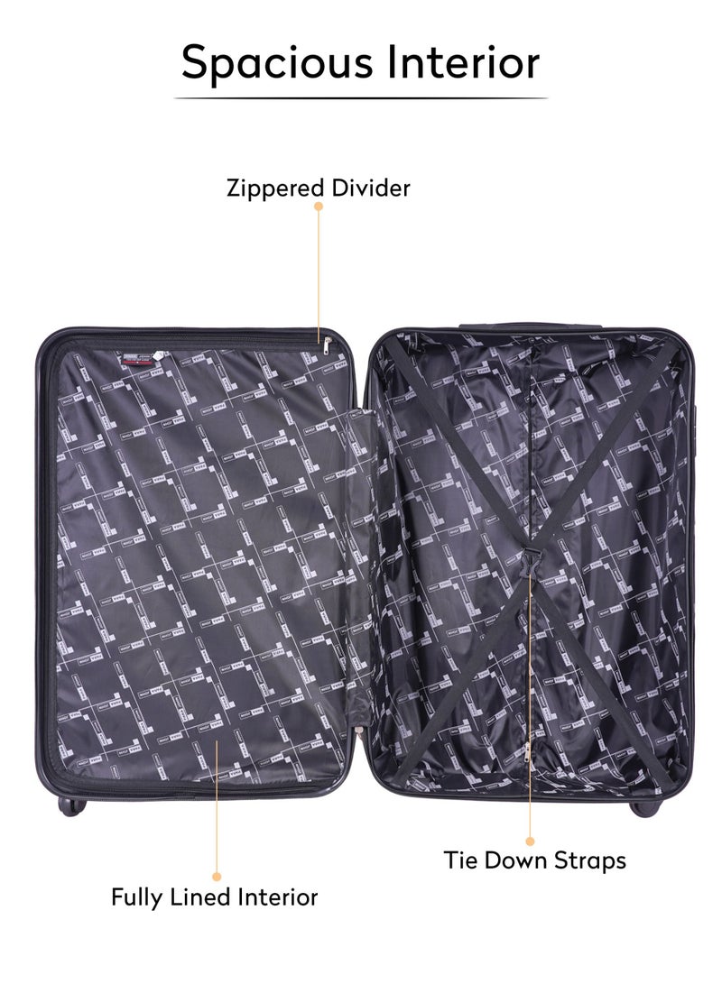 PARAJOHN Retro ABS Hardside Spinner Check In Large Luggage Trolley 28 Inch Black - Image 4