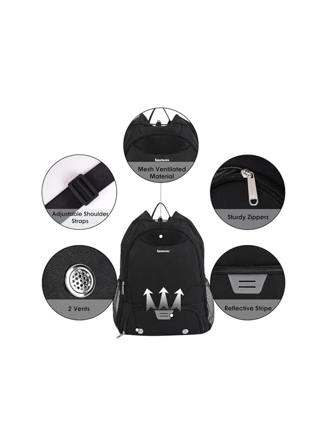 PROMASS Drawstring Backpack, Soccer Basketball Backpack with Shoe & Ball Compartments and Wet Pocket Gym Bag Sackpack for Basketball, Volleyball & Football Sports, Separate Cleat Shoe and Ball Compartment - Image 3