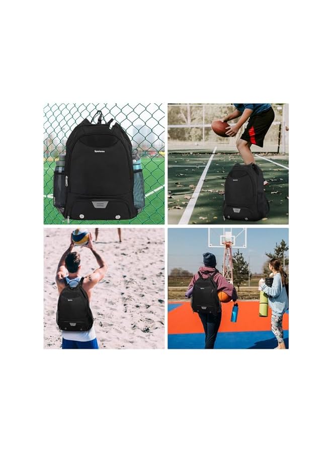 PROMASS Drawstring Backpack, Soccer Basketball Backpack with Shoe & Ball Compartments and Wet Pocket Gym Bag Sackpack for Basketball, Volleyball & Football Sports, Separate Cleat Shoe and Ball Compartment - Image 5