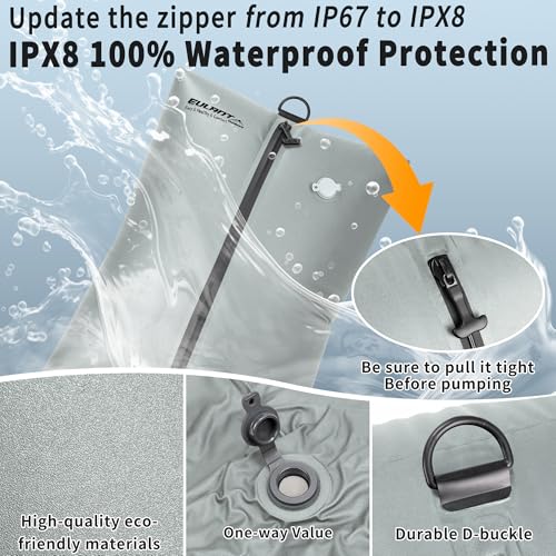 EULANT Reusable Vacuum Bags With Pump for Travel,Professional Waterproof IPX8 Vacuum Compression Bag for Suitcases Backpack,Space Saver Bags Packing Organizers for Clothing Packing(2 Pack,Gray) - Image 3