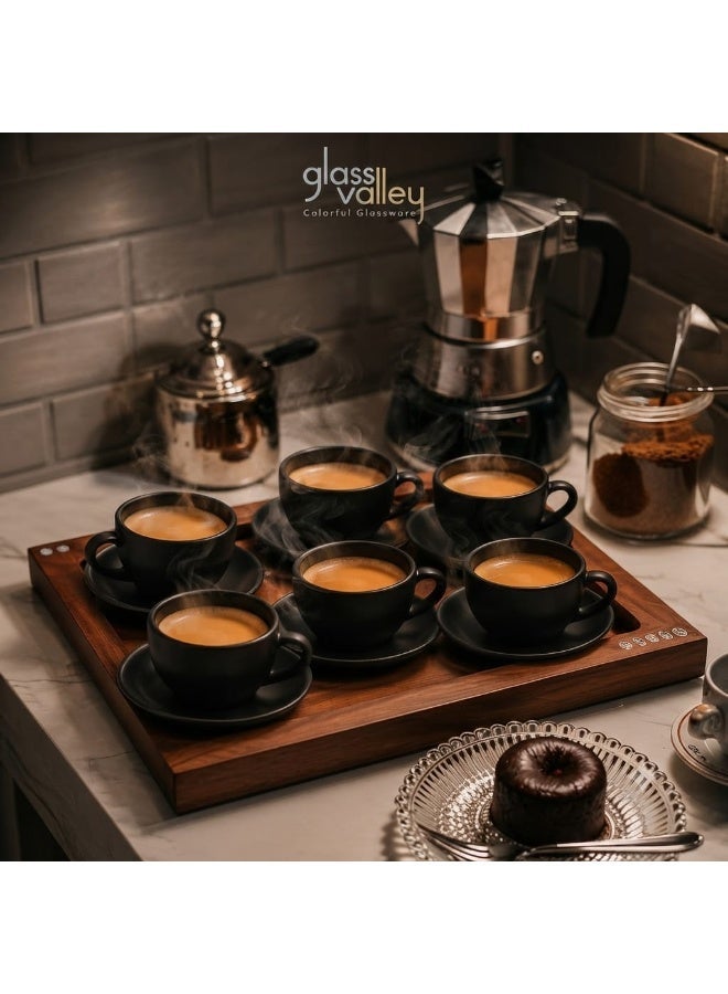 Glass Valley 12 Piece Glassvalley Coffee Cup 90 Ml- Black Matte - Image 5