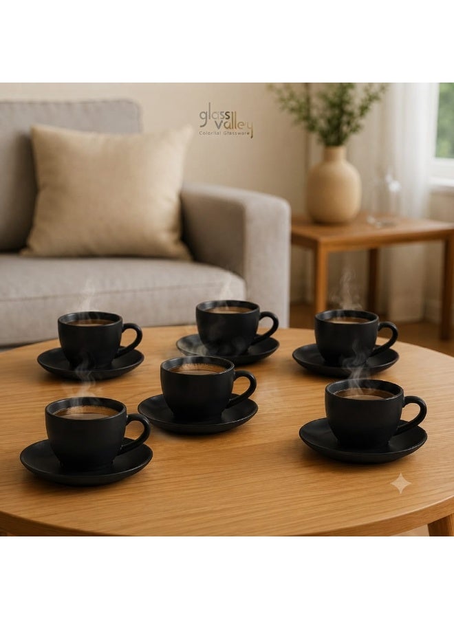 Glass Valley 12 Piece Glassvalley Coffee Cup 90 Ml- Black Matte - Image 1
