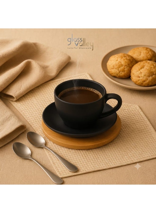 Glass Valley 12 Piece Glassvalley Coffee Cup 90 Ml- Black Matte - Image 3