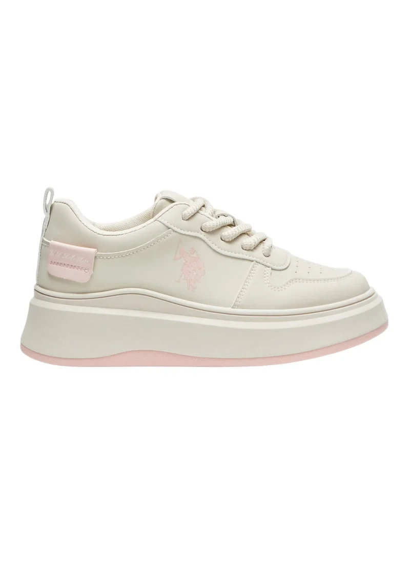 U.S. Polo Assn. Women's Off White Sneakers - Bold Rugged Style with Durable Sole for Outdoor Wear