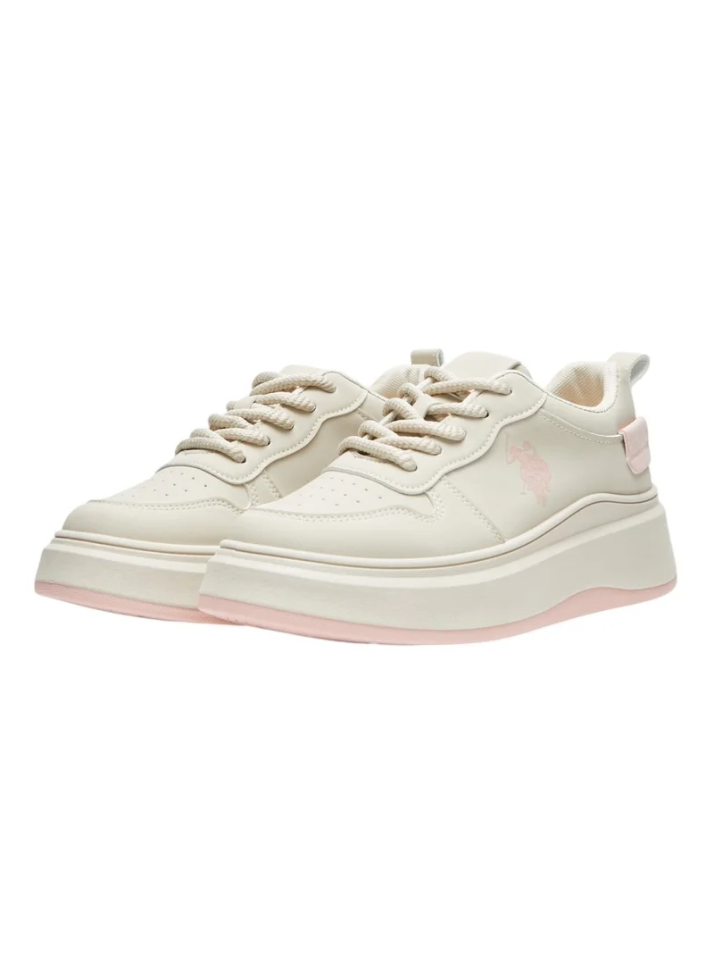 U.S. Polo Assn. Women's Off White Sneakers - Bold Rugged Style with Durable Sole for Outdoor Wear