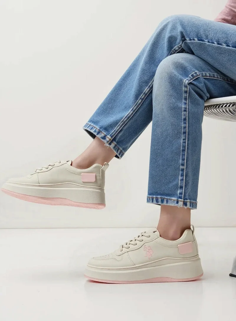 U.S. Polo Assn. Off White Women's Off White Sneakers - Bold Rugged Style Shoes with Durable Sole for Outdoor Wear for Women | Best Price UAE