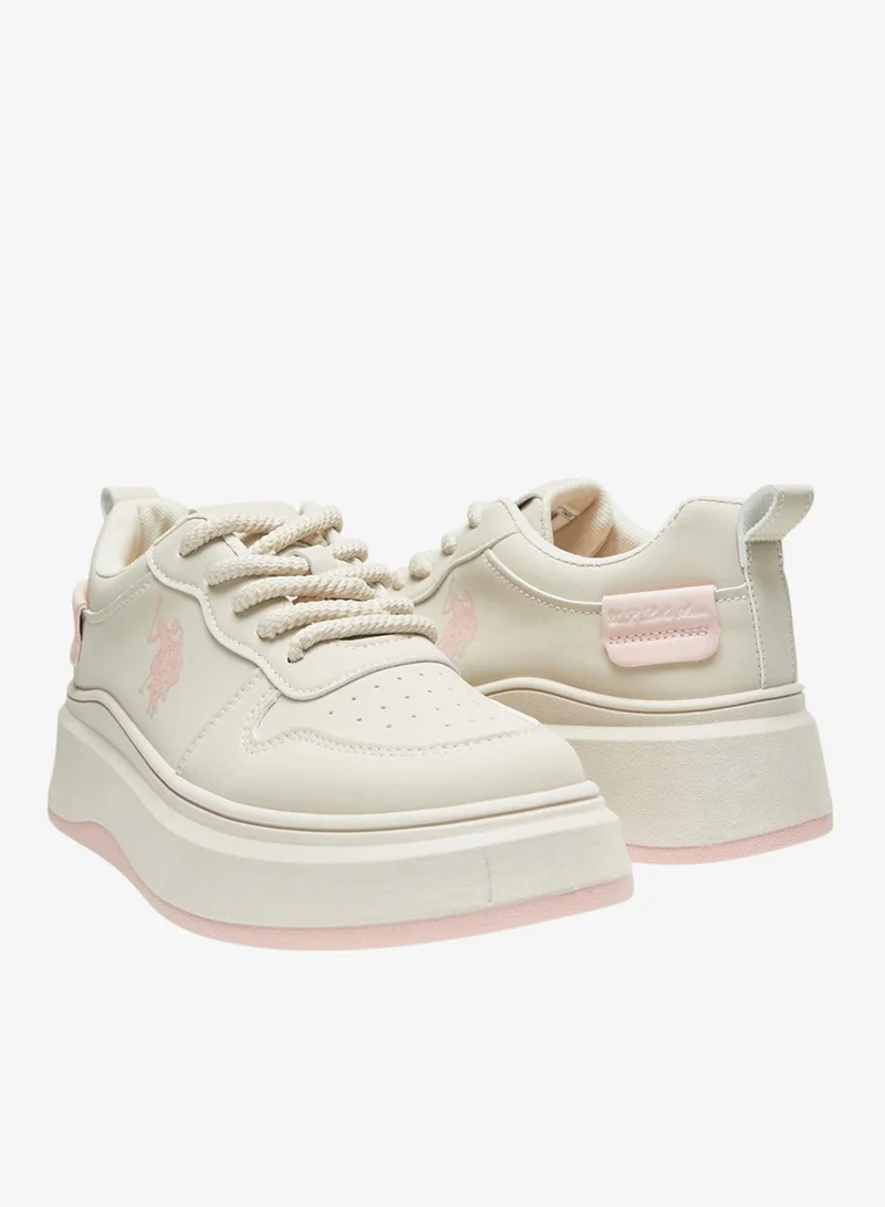 U.S. Polo Assn. Off White Women's Off White Sneakers - Bold Rugged Style Shoes with Durable Sole for Outdoor Wear for Women | Best Price UAE