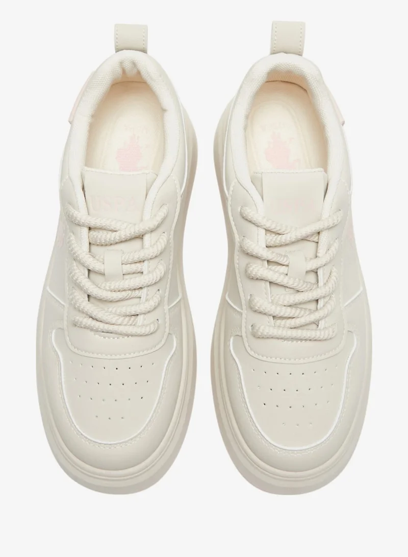 U.S. Polo Assn. Off White Women's Off White Sneakers - Bold Rugged Style Shoes with Durable Sole for Outdoor Wear for Women | Best Price UAE