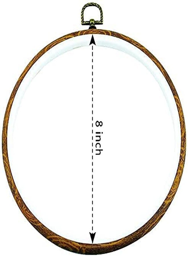guofa 8'' Round Embroidery Hoops - 5PCS 20CM Imitated Wood Cross Stitch Hoop Frames for Needlepoint, DIY Sewing, and Craft Display - Image 5