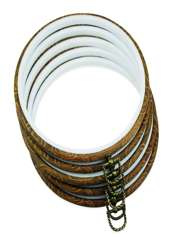 guofa 8'' Round Embroidery Hoops - 5PCS 20CM Imitated Wood Cross Stitch Hoop Frames for Needlepoint, DIY Sewing, and Craft Display - Image 1