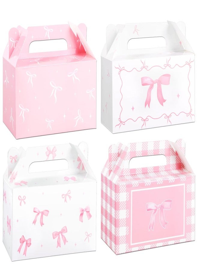 Justforjoyful 12 Pcs Pink Bow Treat Boxes for Birthday, Bachelorette, Engagement & Baby Shower Party Decoration Coquette Bow Themed Treat Candy Box Home - Image 1