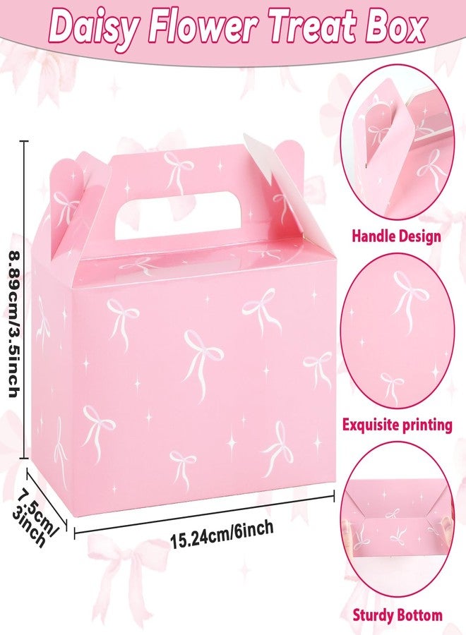 Justforjoyful 12 Pcs Pink Bow Treat Boxes for Birthday, Bachelorette, Engagement & Baby Shower Party Decoration Coquette Bow Themed Treat Candy Box Home - Image 3