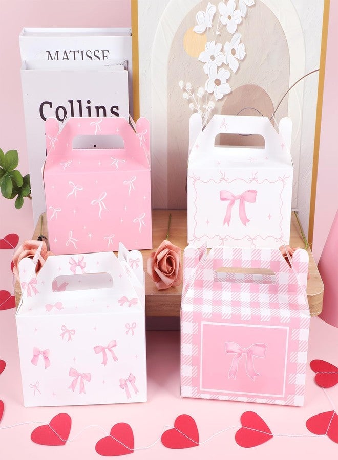 Justforjoyful 12 Pcs Pink Bow Treat Boxes for Birthday, Bachelorette, Engagement & Baby Shower Party Decoration Coquette Bow Themed Treat Candy Box Home - Image 5