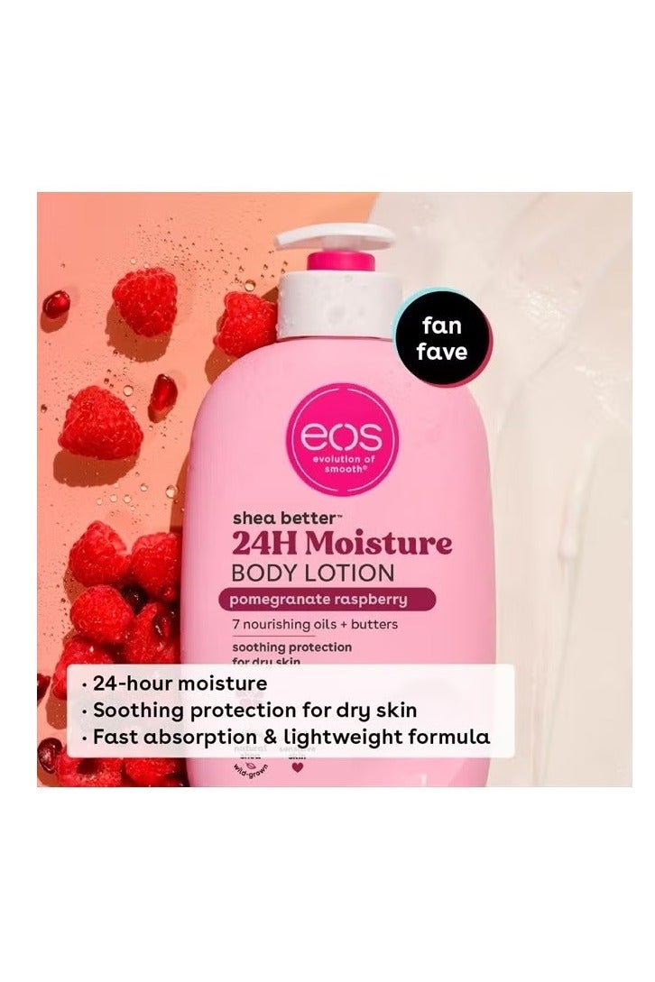 EOS Shea Better Body Lotion- Pomegranate Raspberry, 24-Hour Moisture Skin Care, Lightweight & Non-Greasy, Made with Natural Shea, Vegan, 16 fl oz - Image 2