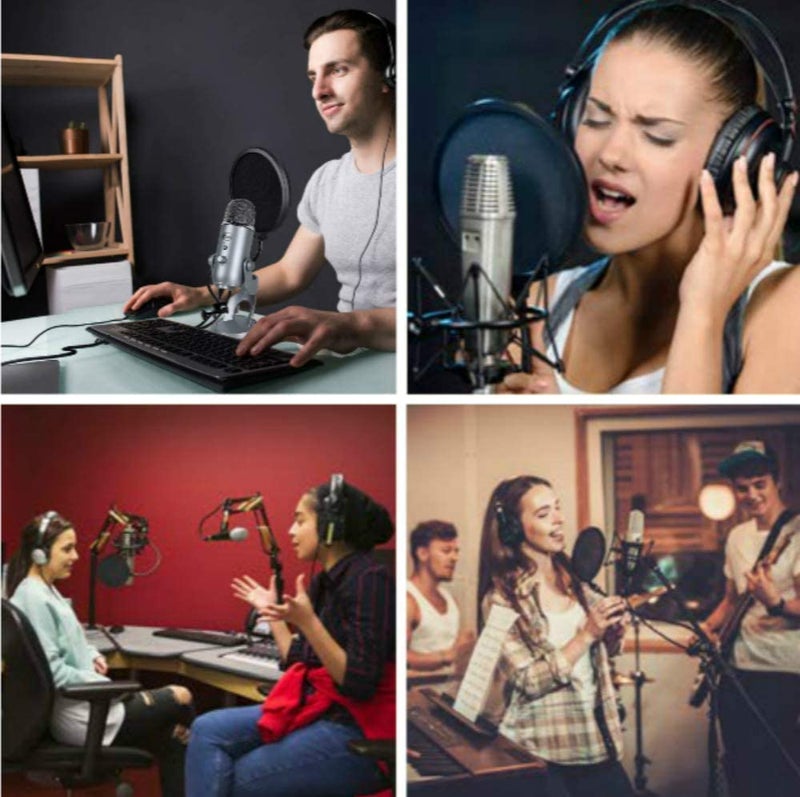 Audio Array AA-03 Double Layer Professional Pop Filter | Flexible 360° Free Angle Adjustable, Durable Windshield | Metal Gooseneck Stabilizing Arm Holder with 32cm Arm Length | Suitable for Recording. - Image 5