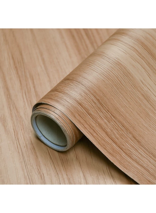 Natural Wood Grain Peel and Stick Wallpaper 15.7 W x 393 L - Self-Adhesive Removable Contact Paper for Cabinets, Furniture & Countertops - Waterproof Vinyl Film for Rental Home Decor, Drawer Liner - Image 1
